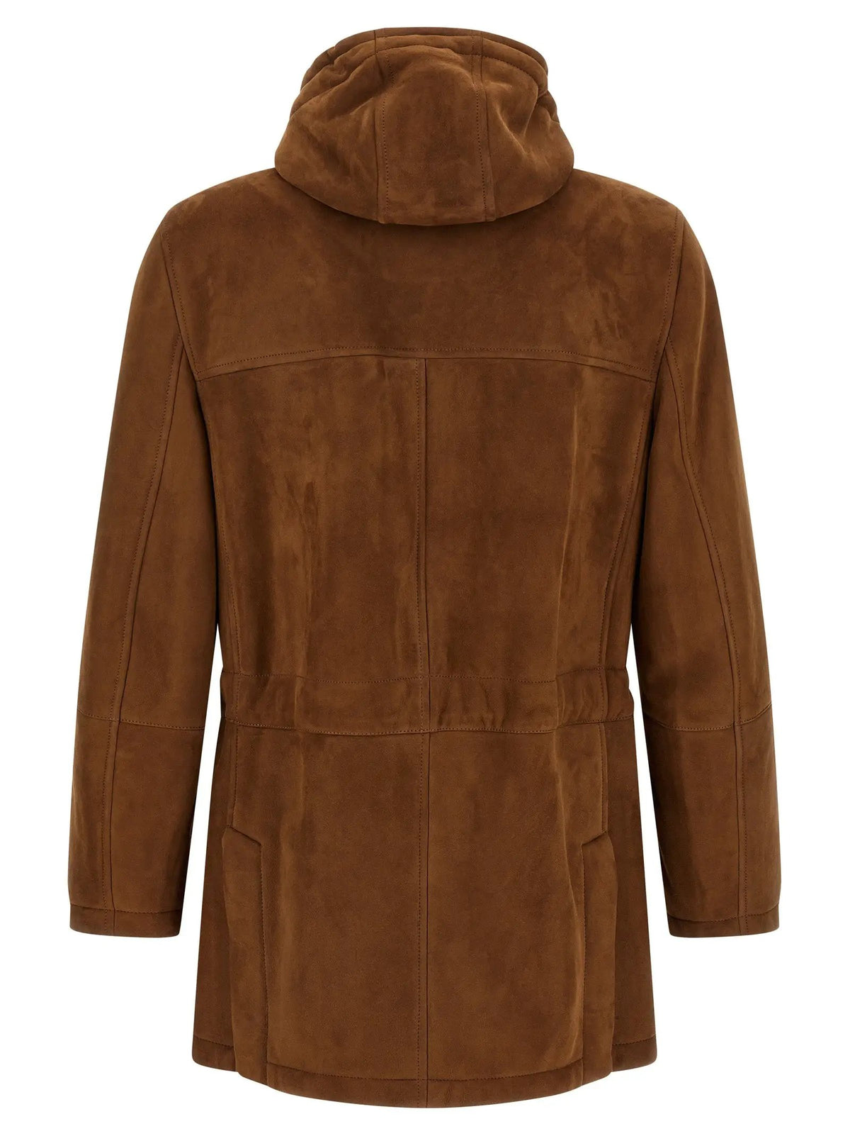 Brunello Cucinelli Brown Lamb Leather Leather Jacket