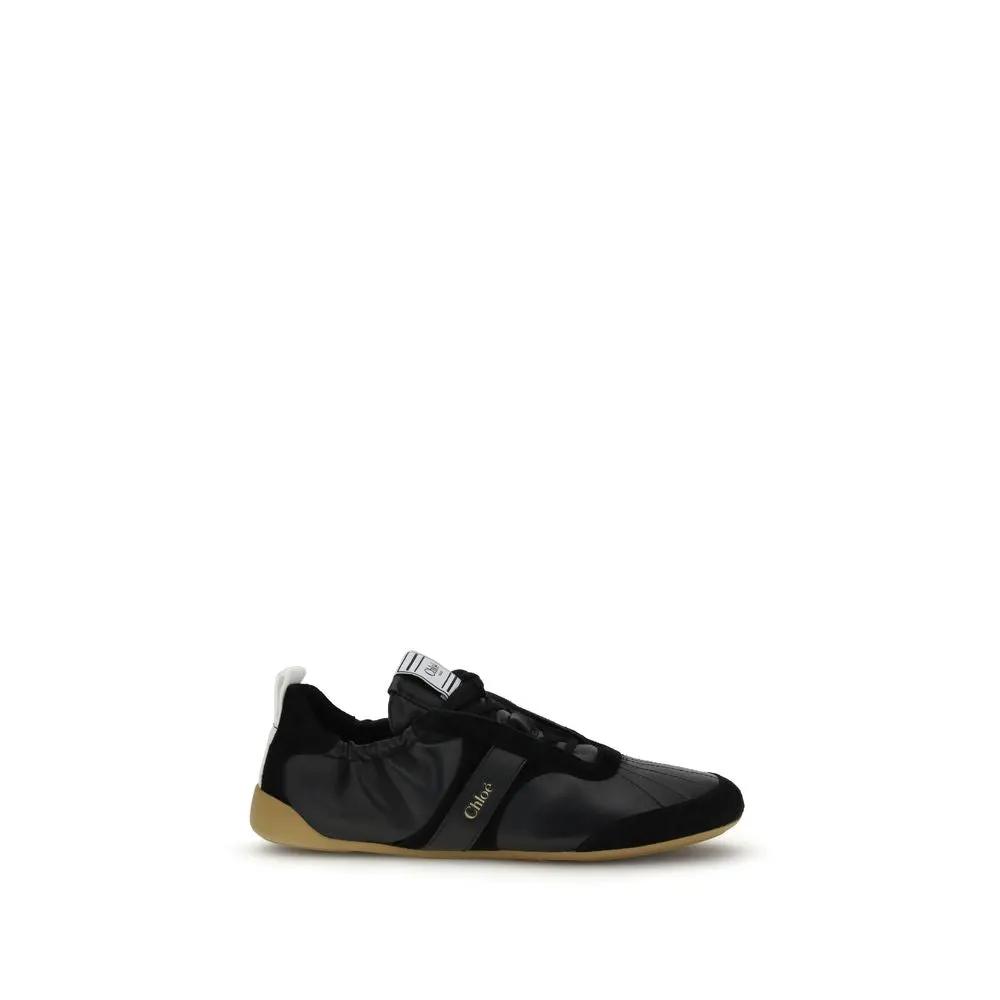 Baskets athlétiques Chloé en cuir de chèvre noir