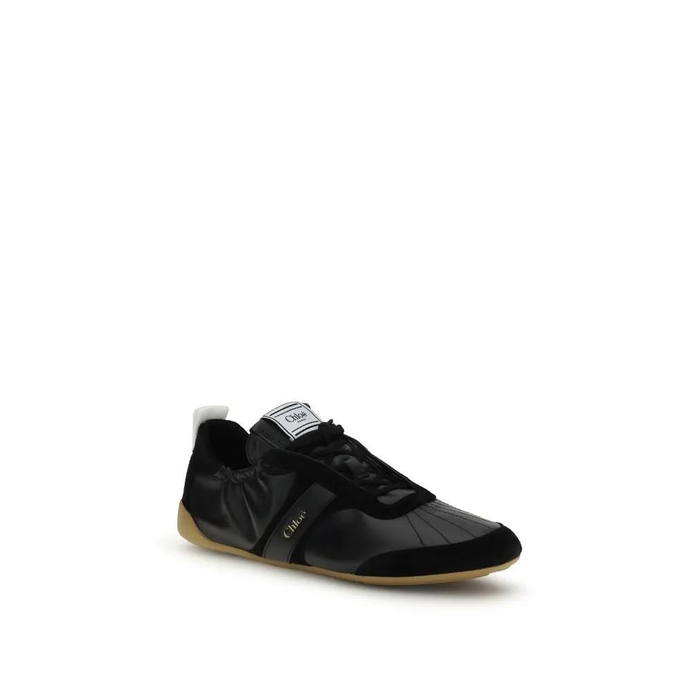 Baskets athlétiques Chloé en cuir de chèvre noir