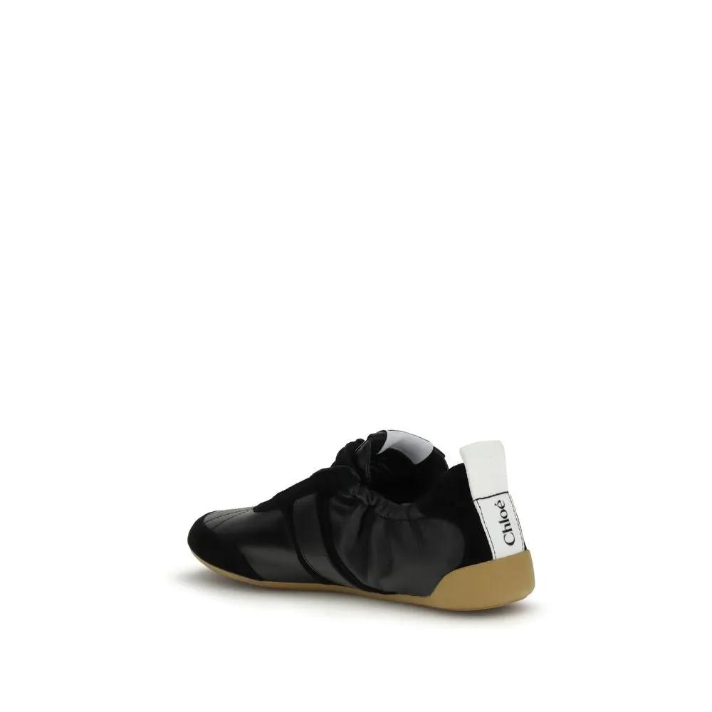 Baskets athlétiques Chloé en cuir de chèvre noir