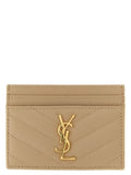 Saint Laurent Beige Calfskin Cardholder