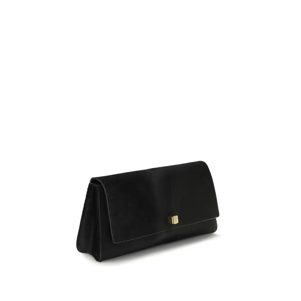 Khaite Khaite Black Calf Leather Bos Taurus Clutch Bag