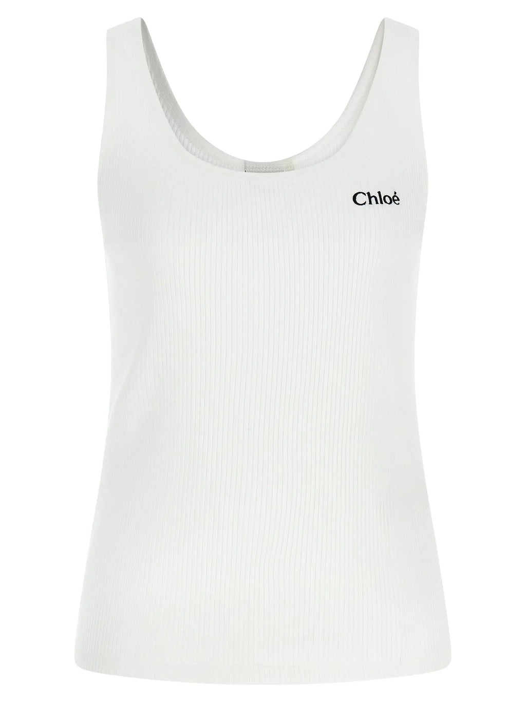 Chloé White Cotton Tank Tops