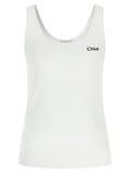 Chloé White Cotton Tank Tops