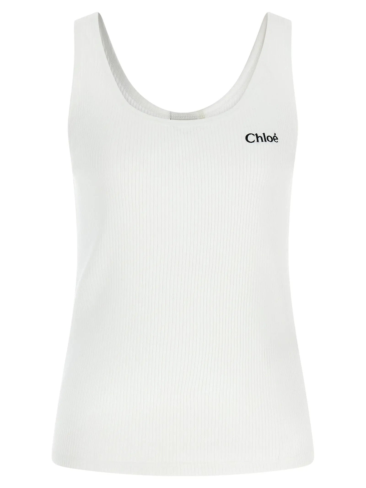 Chloé White Cotton Tank Tops