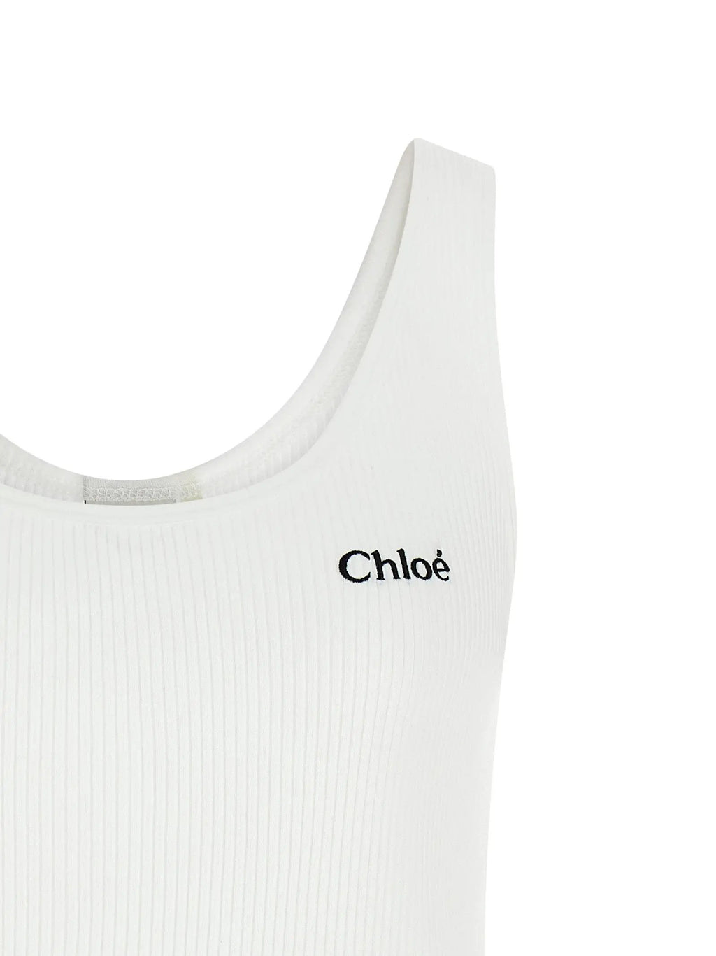 Chloé White Cotton Tank Tops