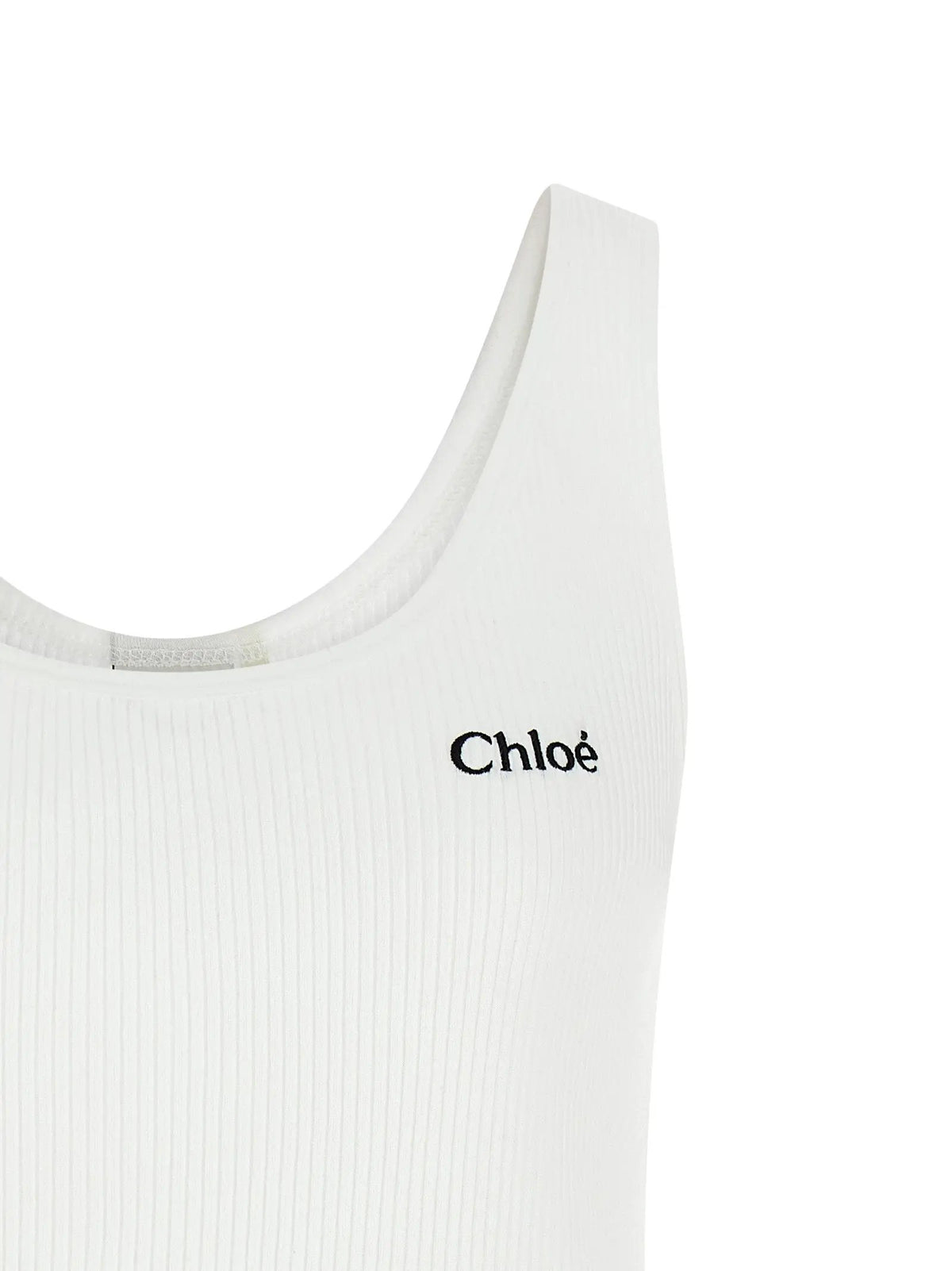 Chloé White Cotton Tank Tops