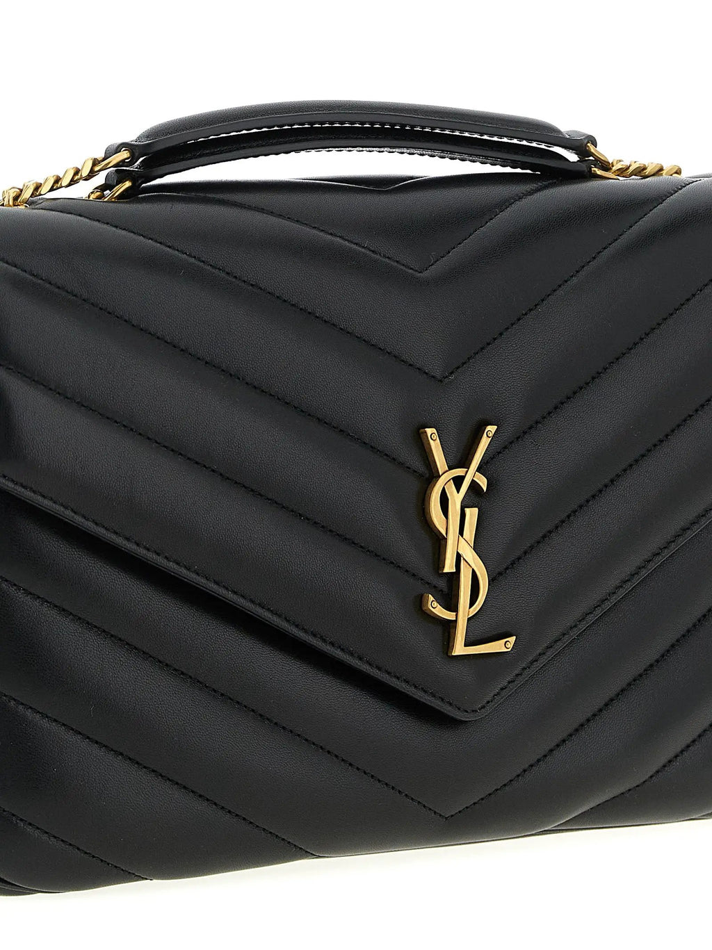 Saint Laurent Black Lamb Leather Shoulder Bag