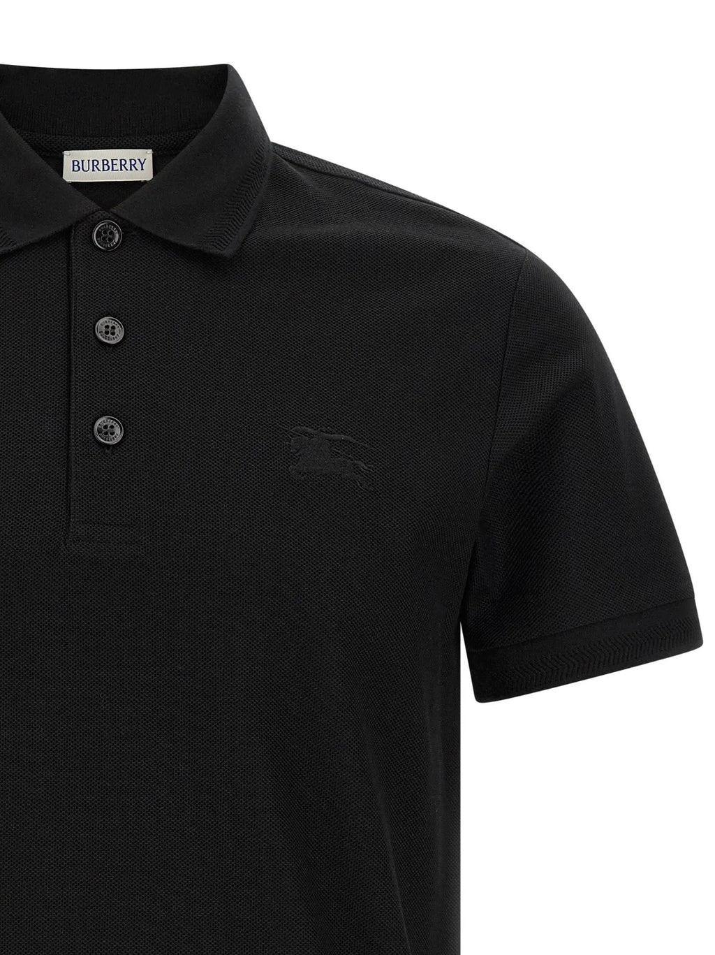 Polo en coton noir Burberry