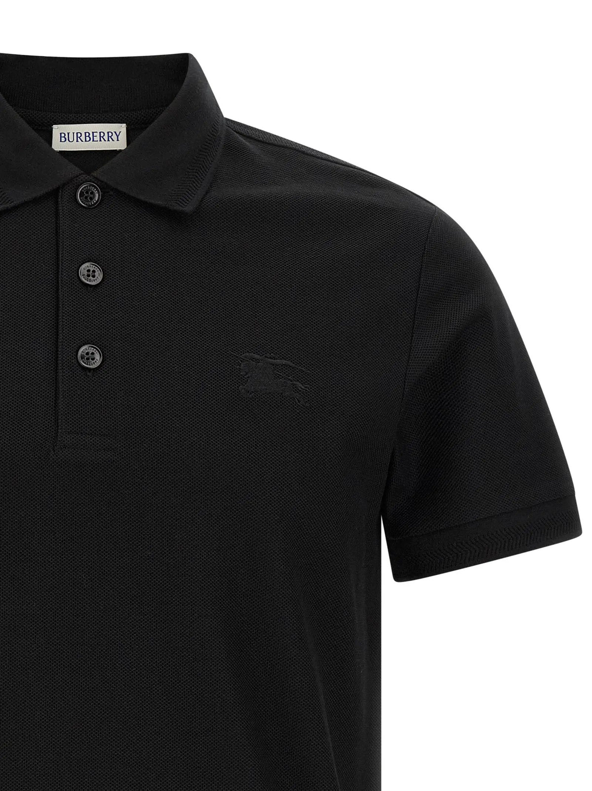 Polo en coton noir Burberry
