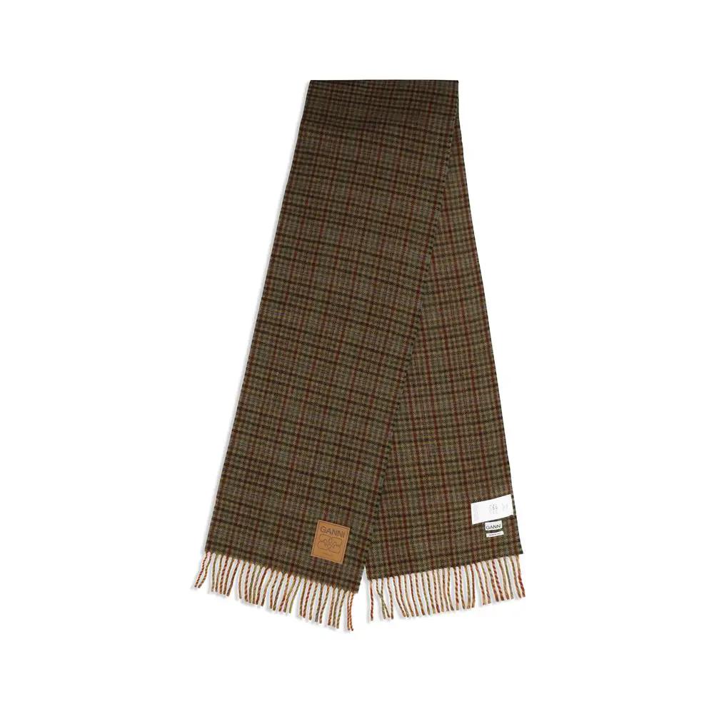 Ganni Ganni Brown Wool Oves Aries Scarf