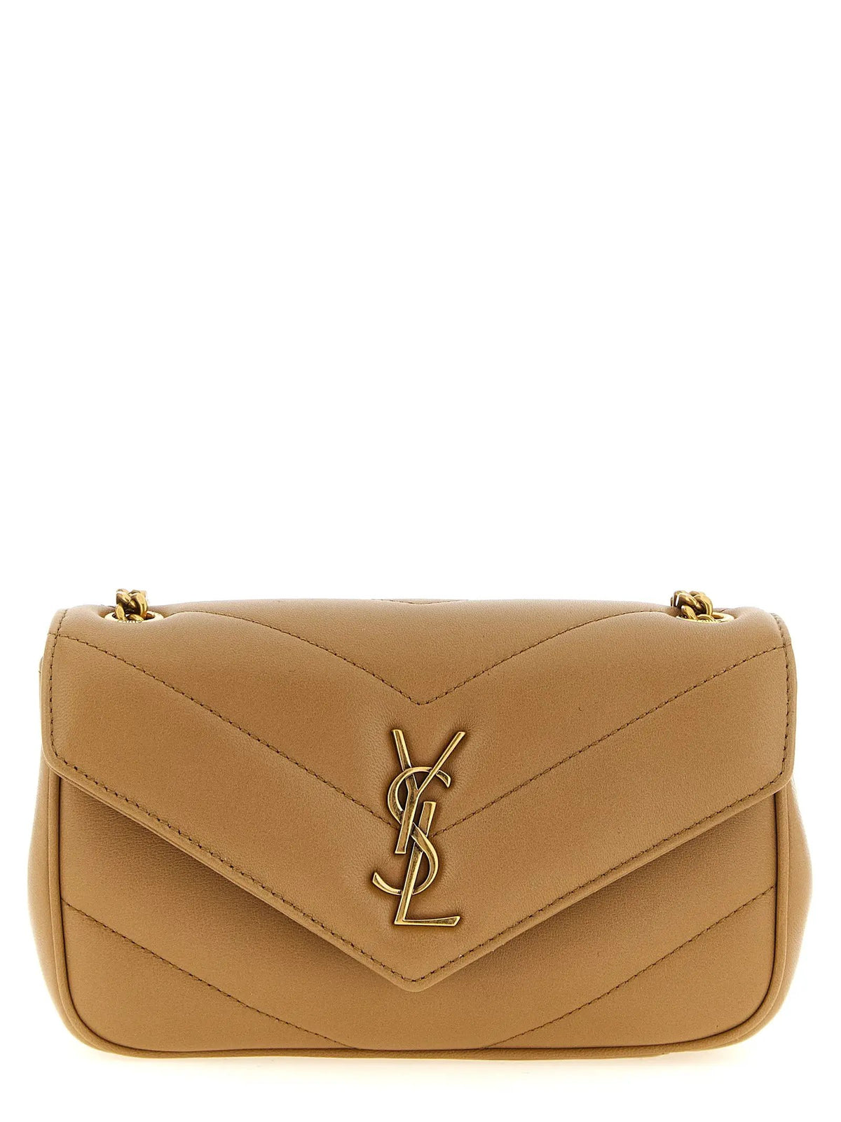 Sac bandoulière Saint Laurent en cuir d'agneau beige