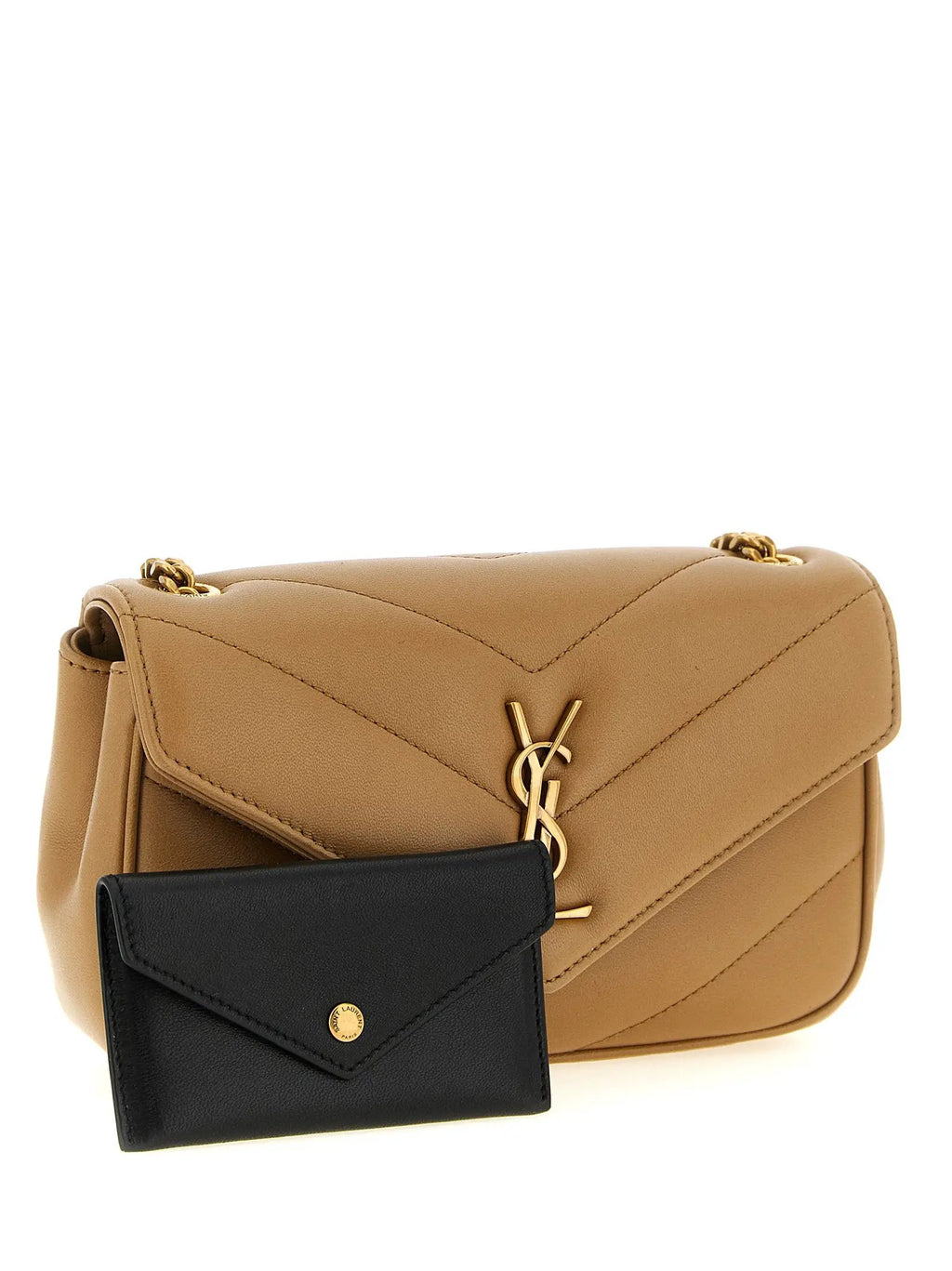 Sac bandoulière Saint Laurent en cuir d'agneau beige