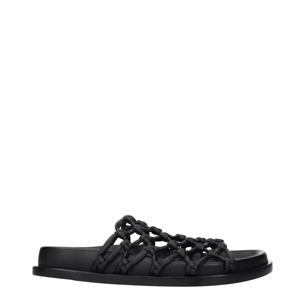 Mules en cuir noir Jil Sander