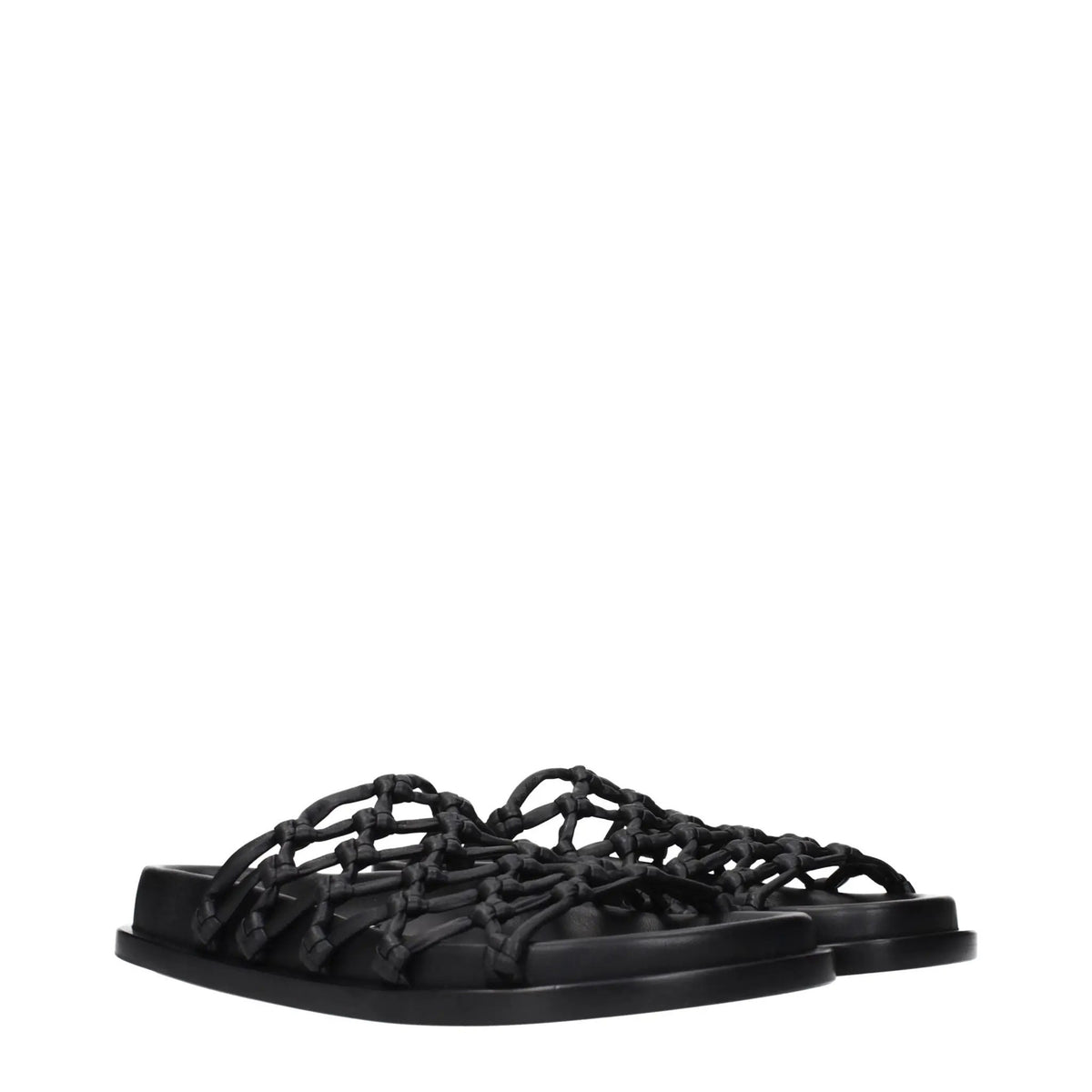 Mules en cuir noir Jil Sander