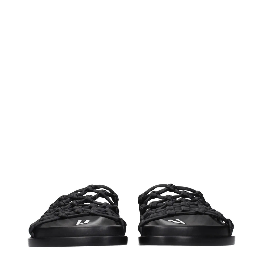 Mules en cuir noir Jil Sander