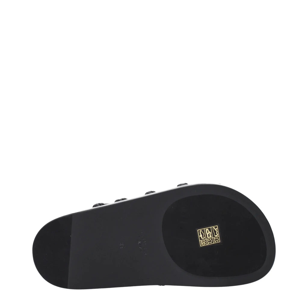 Mules en cuir noir Jil Sander
