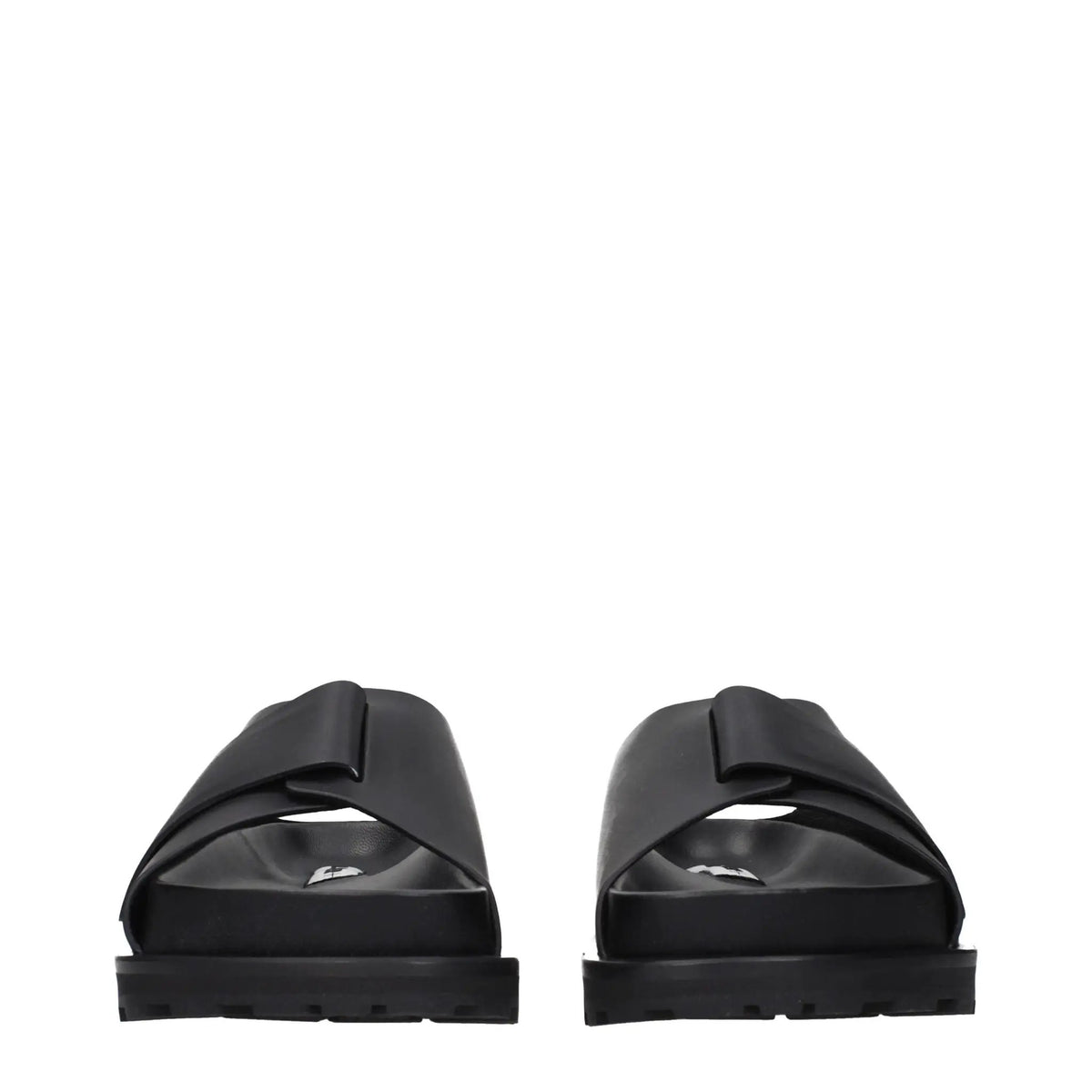Jil Sander Black Leather Slippers