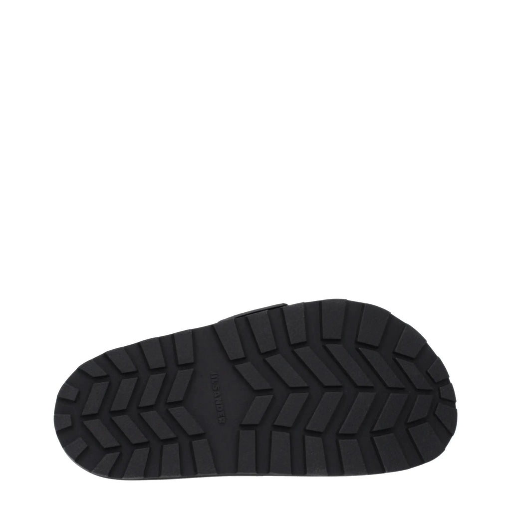 Jil Sander Black Leather Slippers