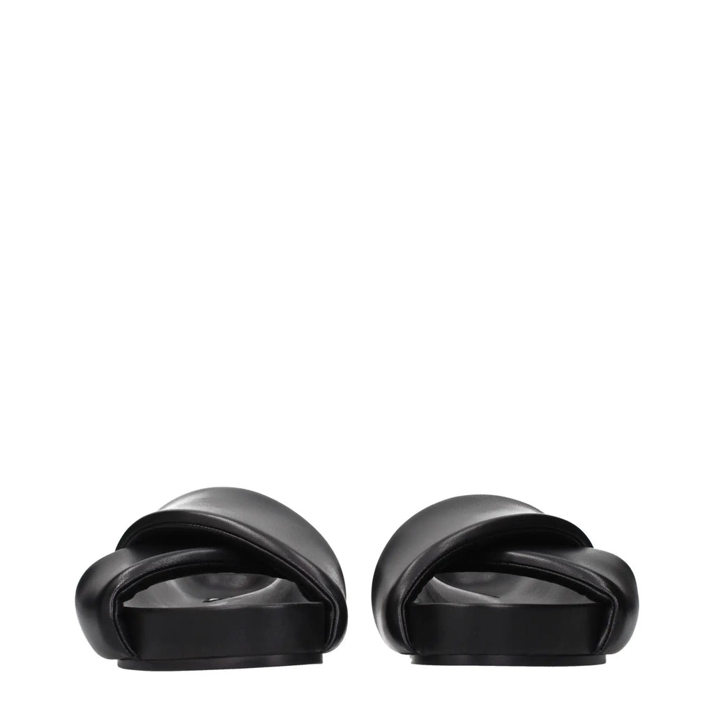 Jil Sander Black Leather Slippers