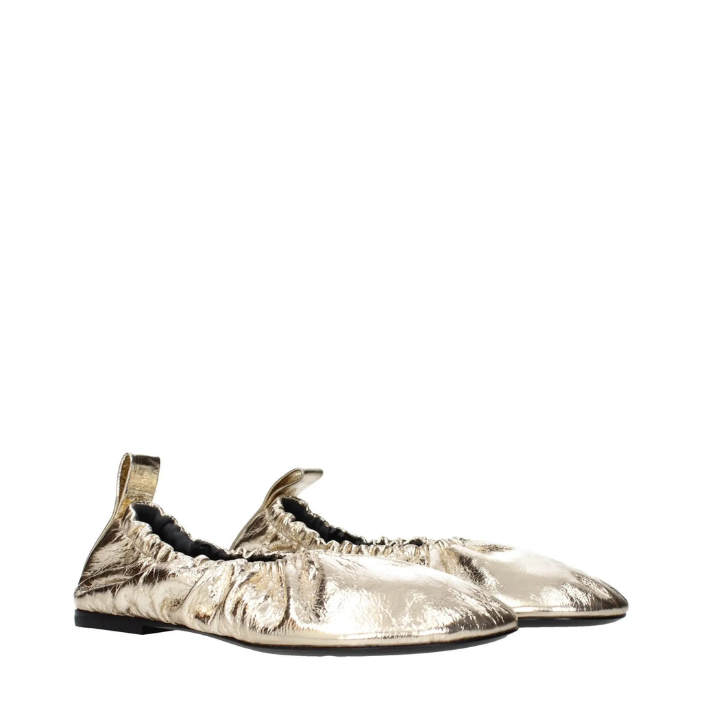 Jil Sander Jil Sander Gold Leather Ballet Flats