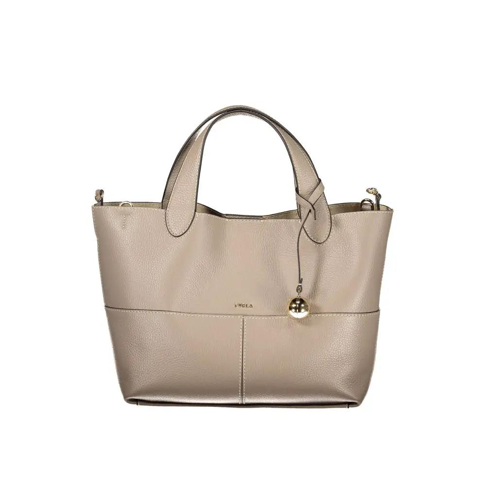 Furla Gray Leather Handbag