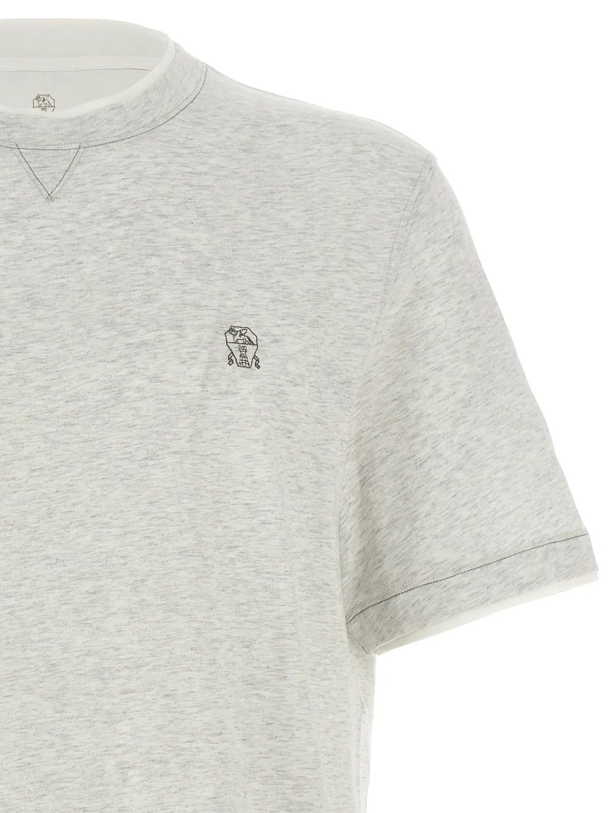 Brunello Cucinelli Gray Cotton T-Shirt