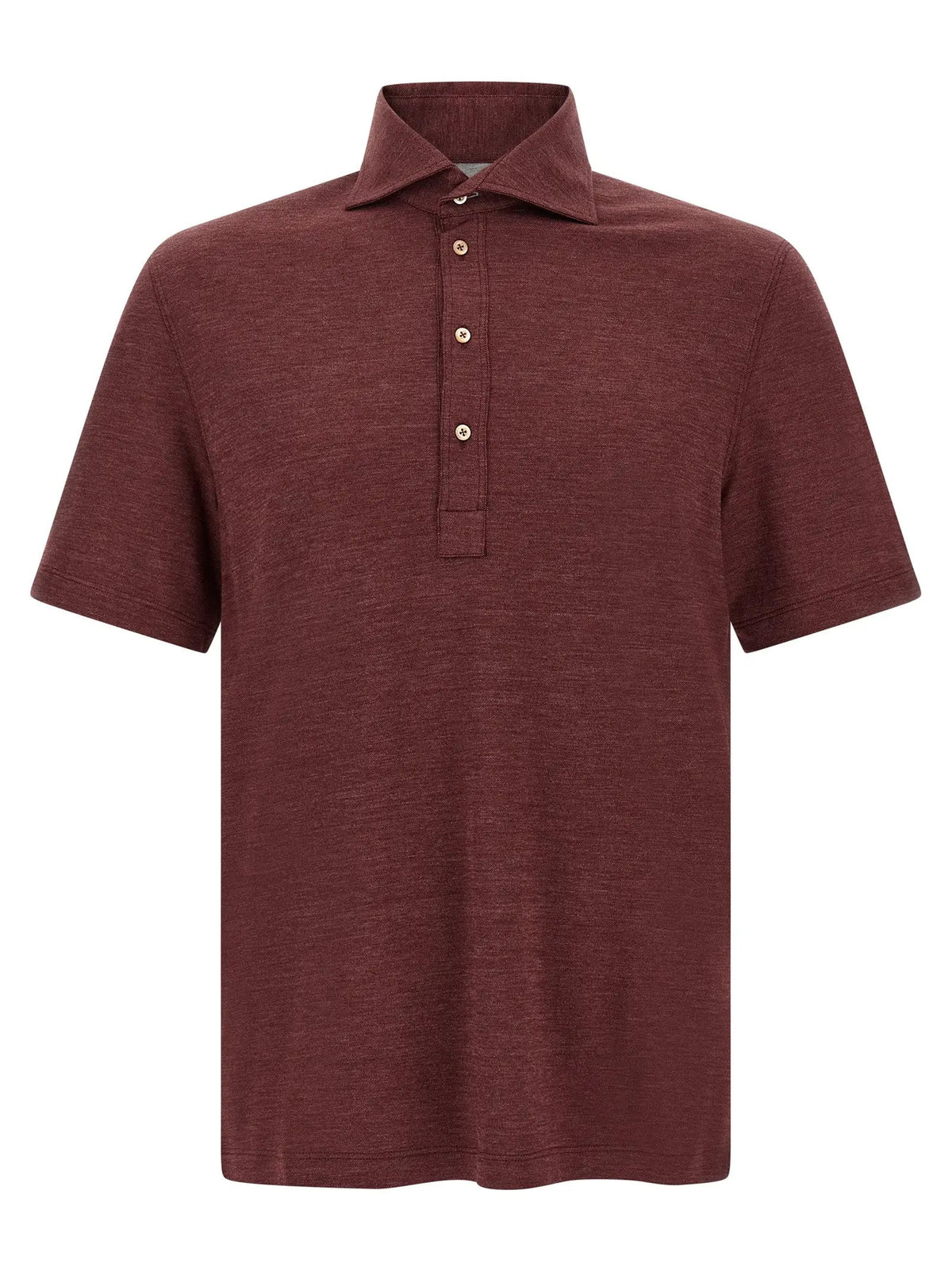 Brunello Cucinelli Bordeaux Virgin Wool Polo Shirt