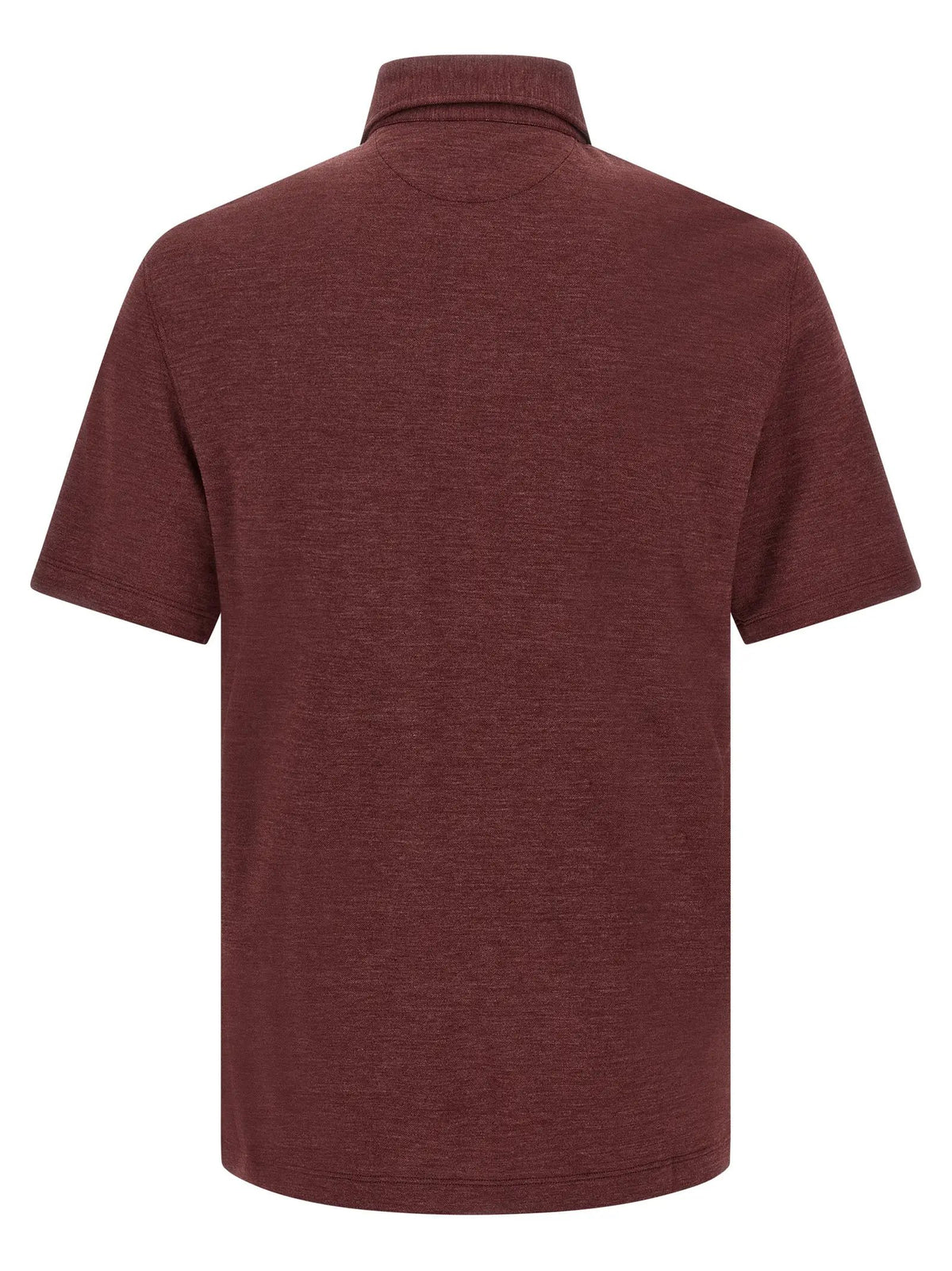 Brunello Cucinelli Bordeaux Virgin Wool Polo Shirt