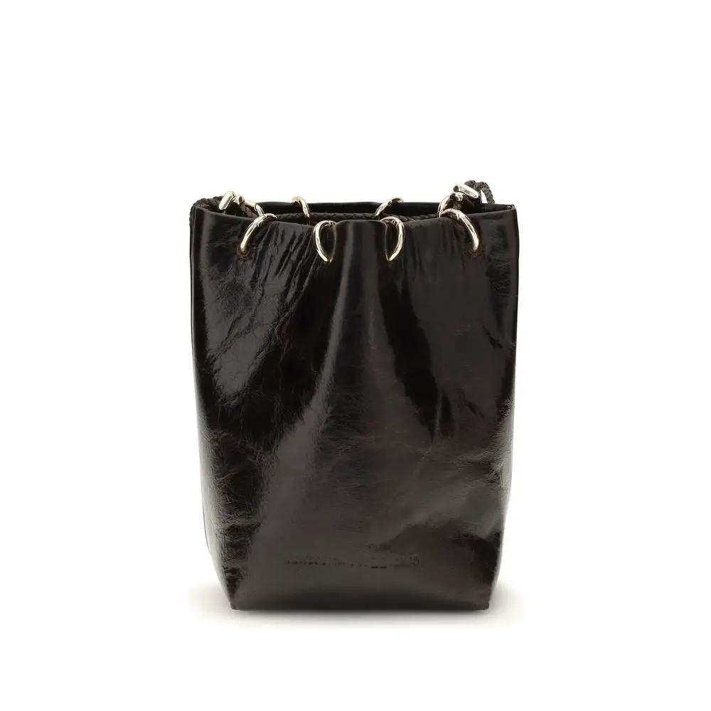 Sac seau Benedetta Bruzziches en cuir de veau noir Bos Taurus