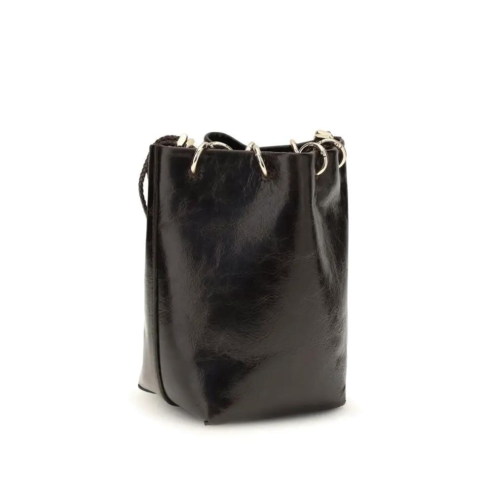 Sac seau Benedetta Bruzziches en cuir de veau noir Bos Taurus