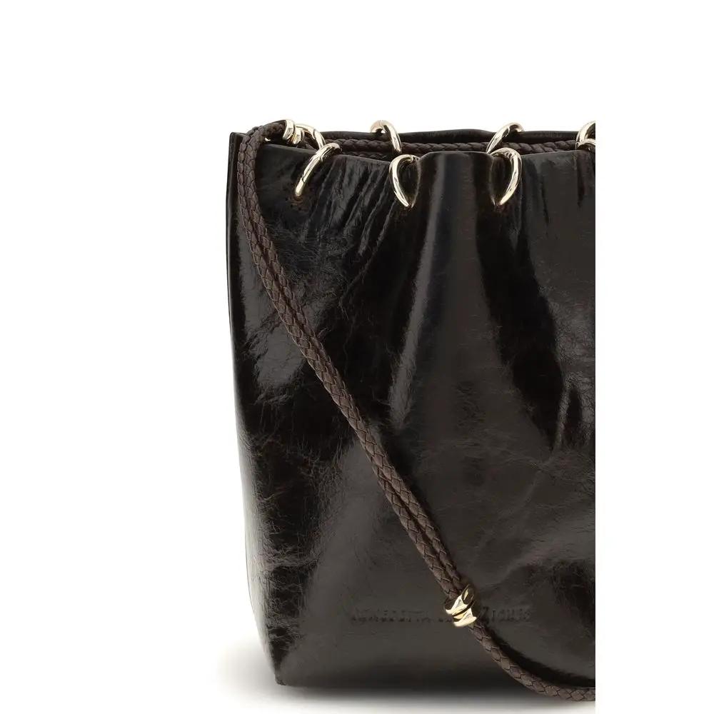 Sac seau Benedetta Bruzziches en cuir de veau noir Bos Taurus