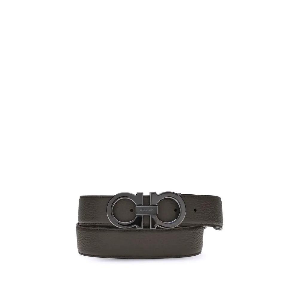 Ceinture classique en cuir de veau marron Ferragamo Bos Taurus