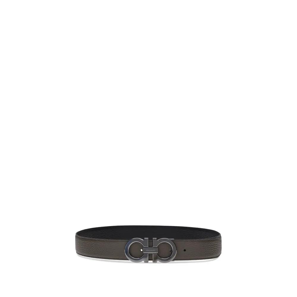 Ceinture classique en cuir de veau marron Ferragamo Bos Taurus
