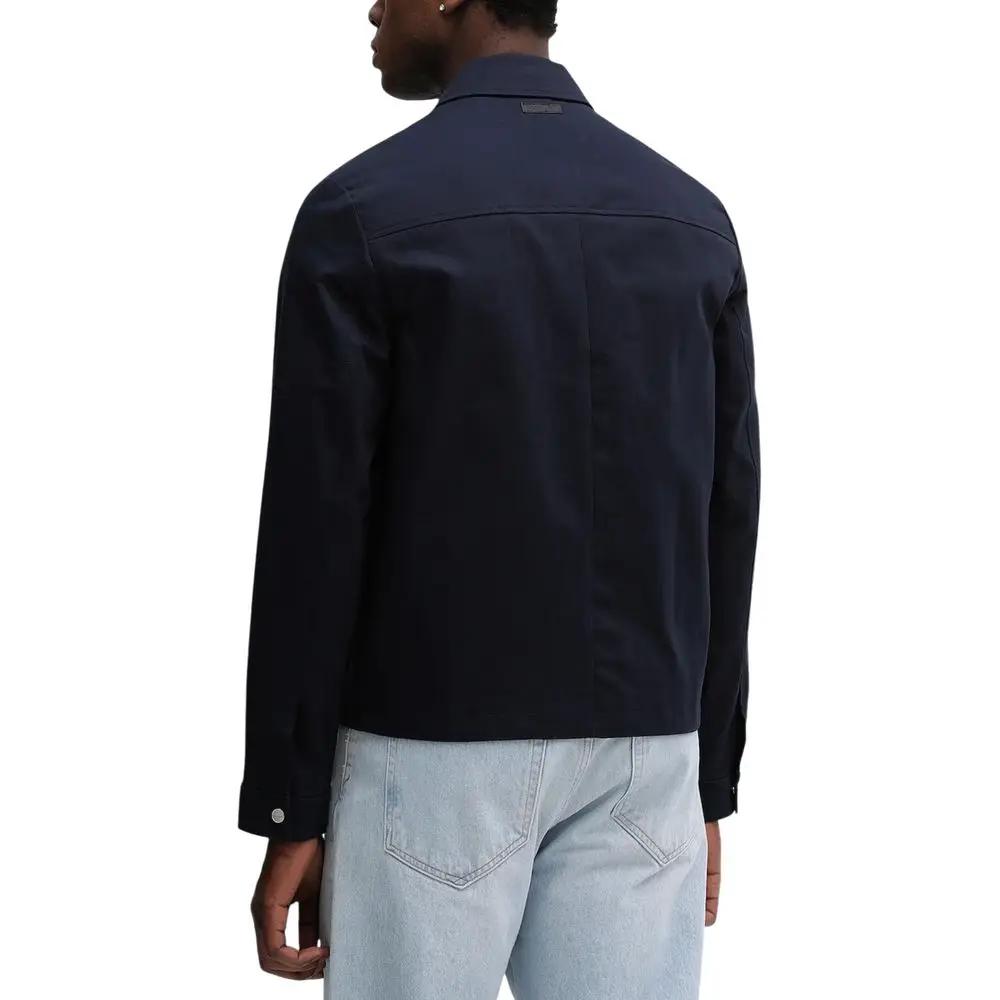 Calvin Klein Blue Cotton Full-Length Jacket