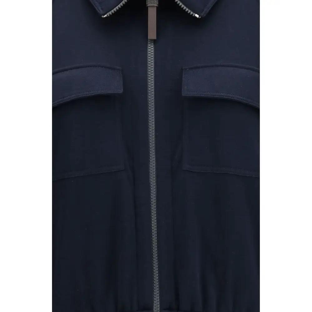 Brunello Cucinelli Blue Cotton Sweatshirt