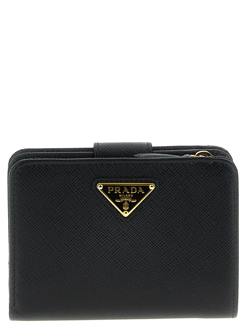 Porte-cartes Prada en cuir de vachette noir