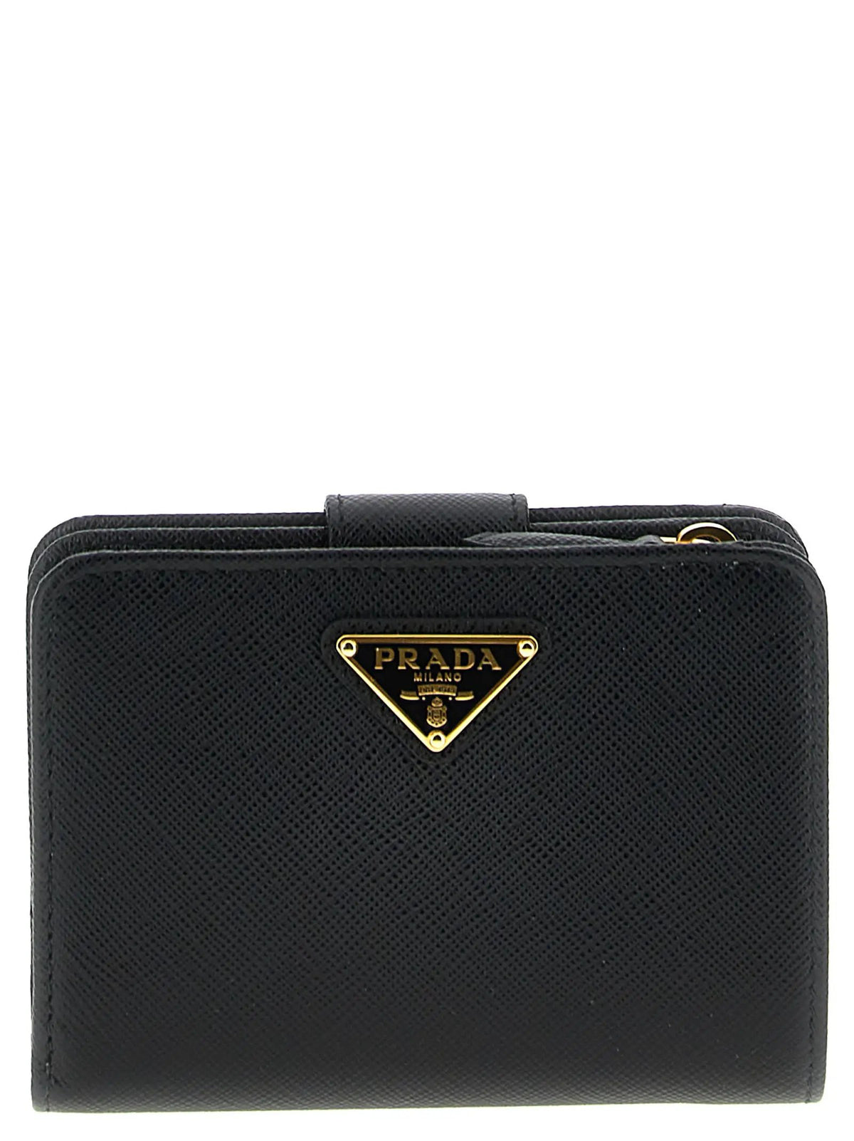 Porte-cartes Prada en cuir de vachette noir