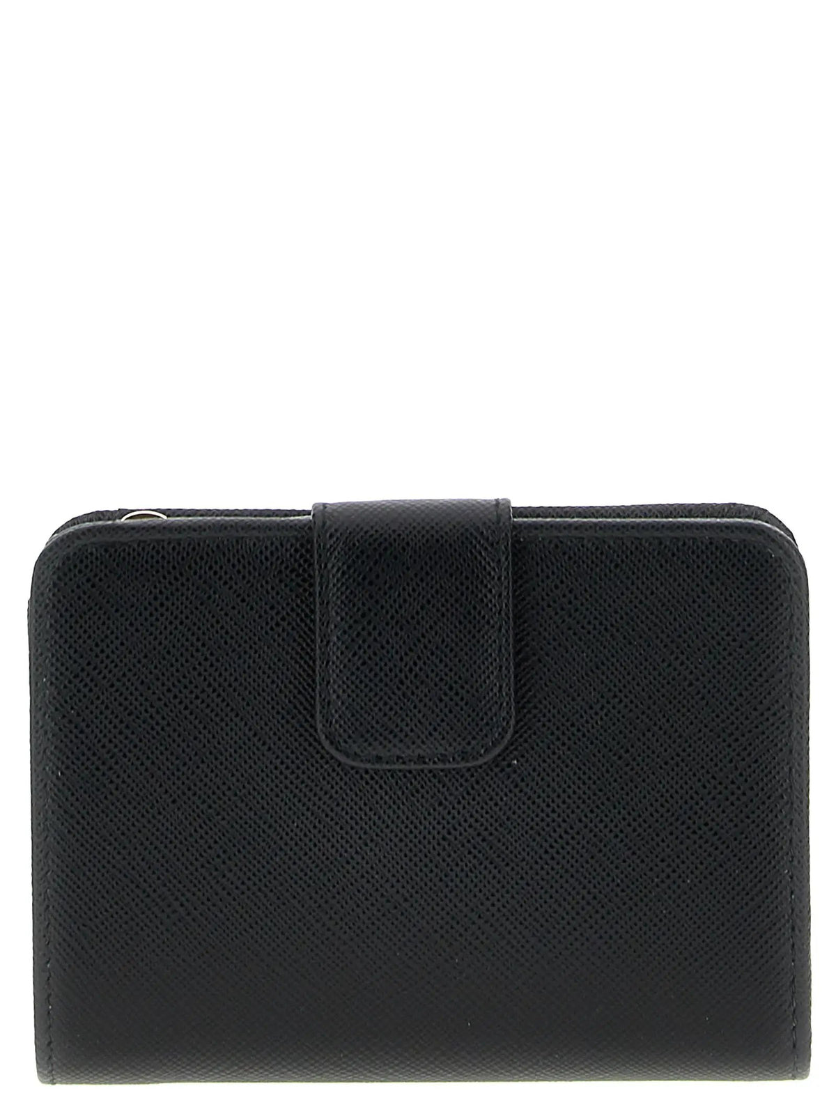 Porte-cartes Prada en cuir de vachette noir