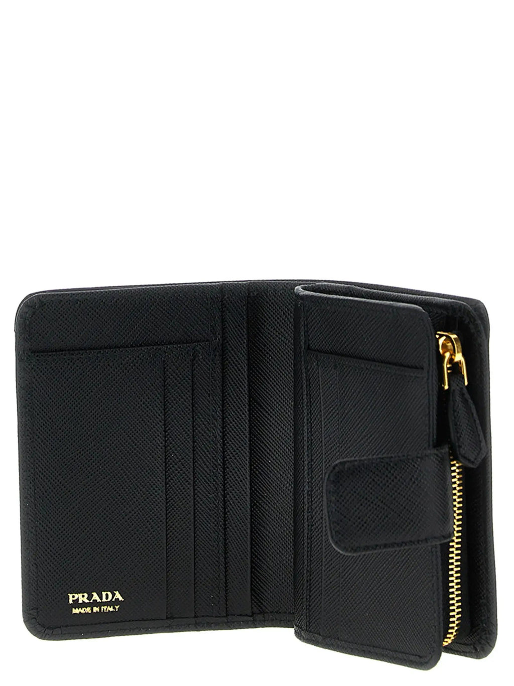 Porte-cartes Prada en cuir de vachette noir