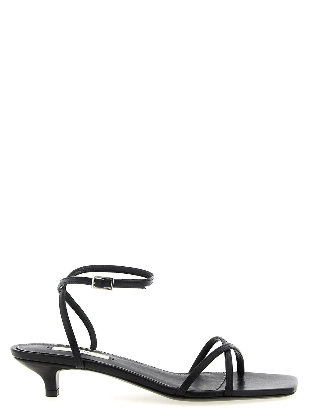 TOTEME Black Leather Mid Heel Pumps