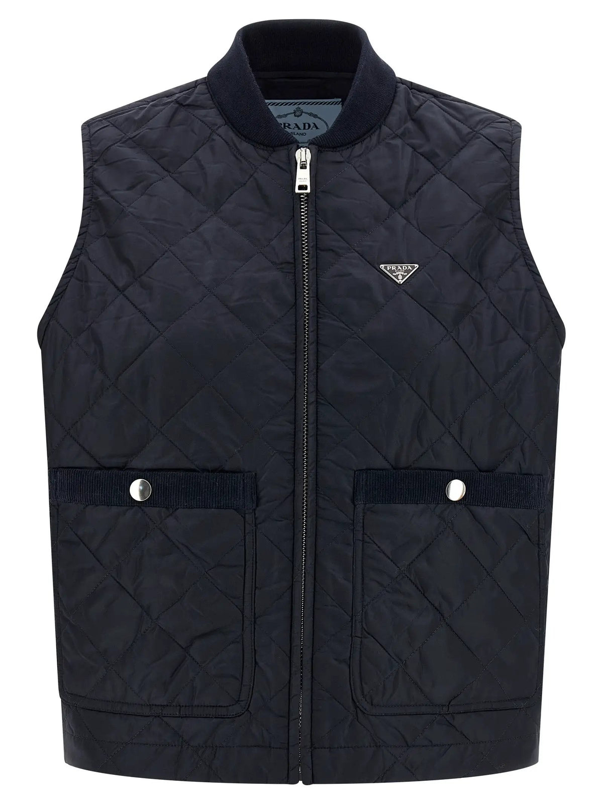 Prada Blue Recycled Polyamide Sleeveless Jacket