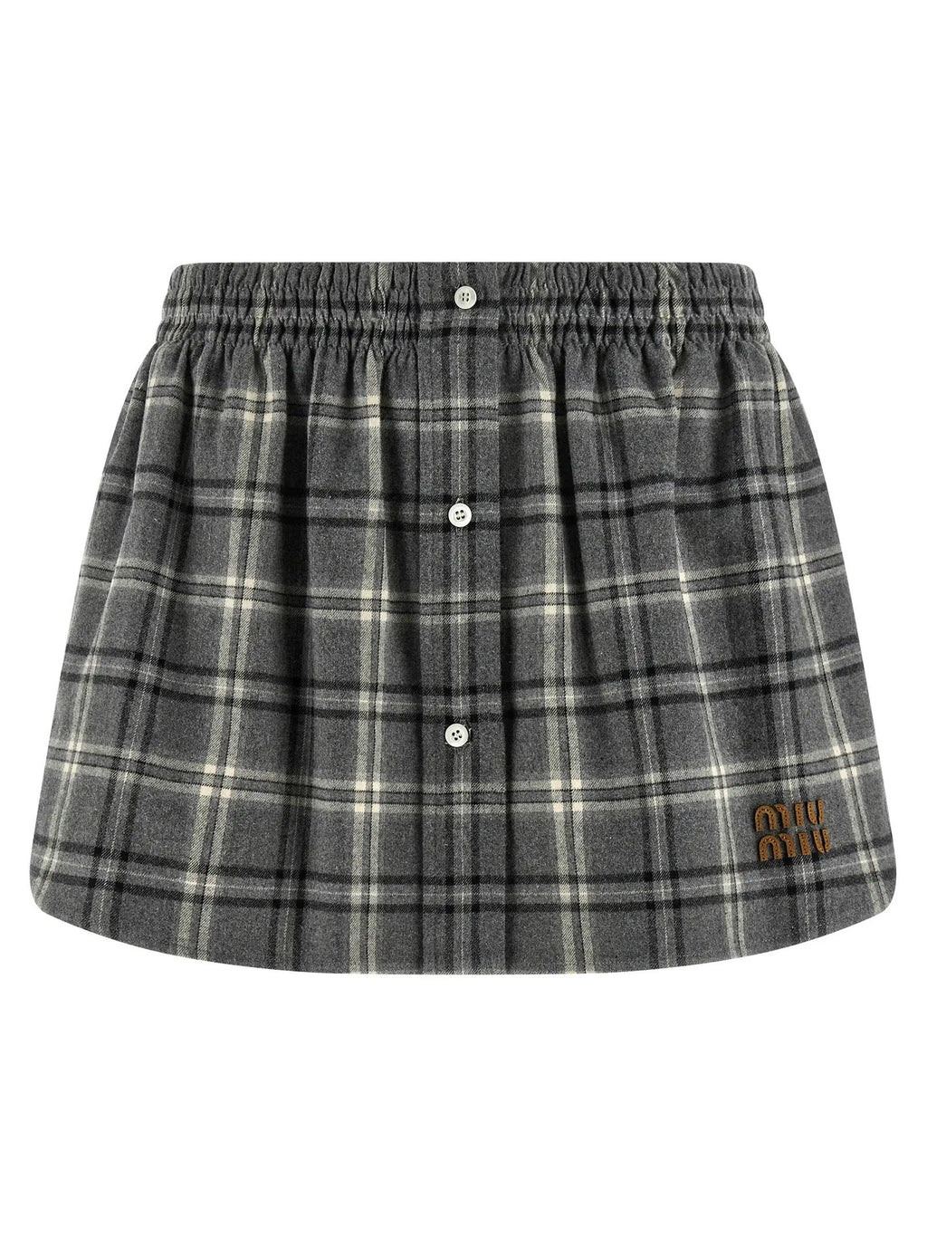 Miu Miu Gray Cotton Long Skirt