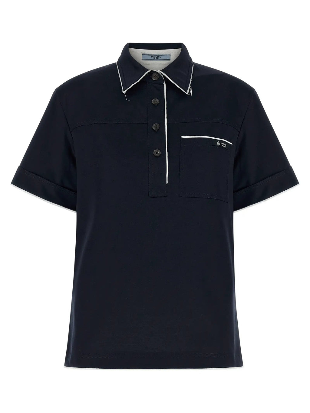 Prada Blue Cotton Polo Shirt