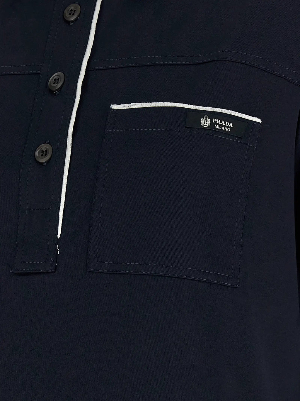 Prada Blue Cotton Polo Shirt