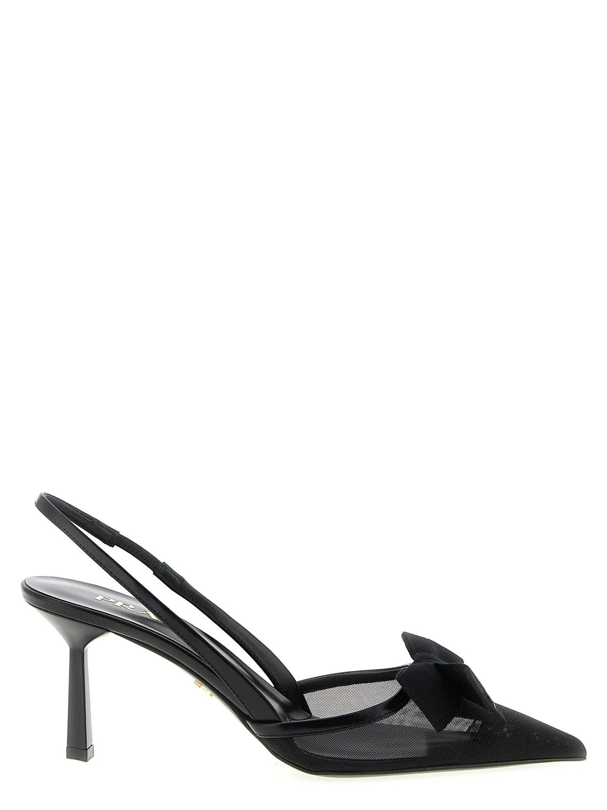 Prada Black Polyamide Mid Heel Pumps