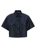 Prada Blue Silk Blouse