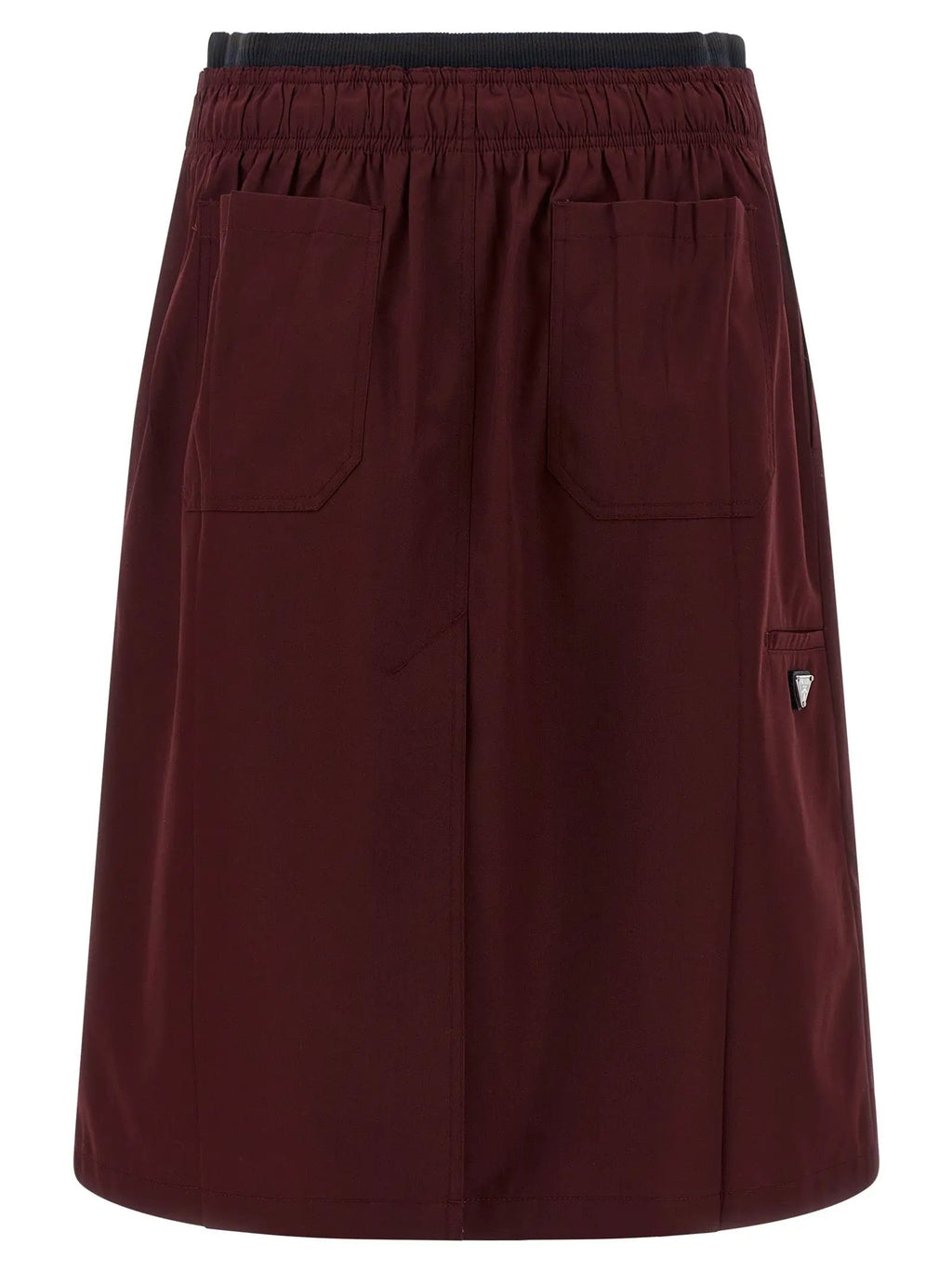 Prada Bordeaux Polyester Midi Skirt