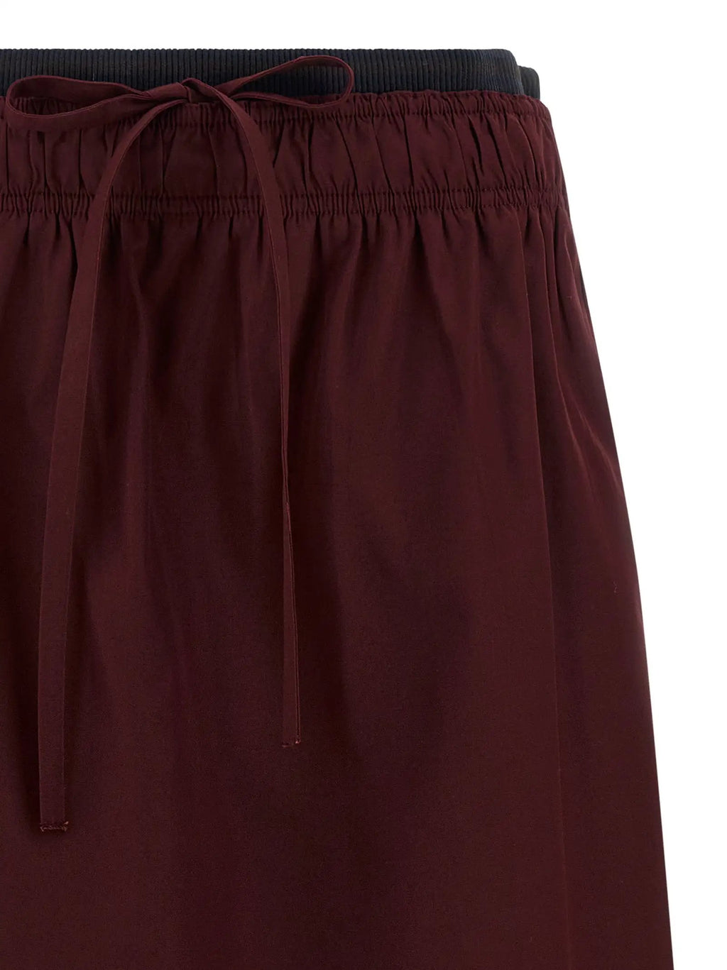 Prada Bordeaux Polyester Midi Skirt