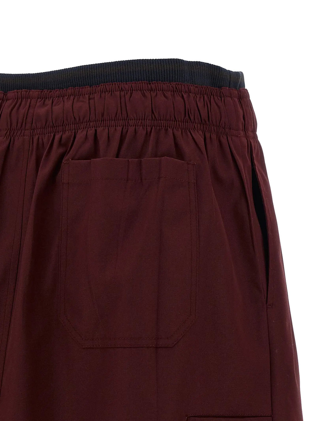 Prada Bordeaux Polyester Midi Skirt